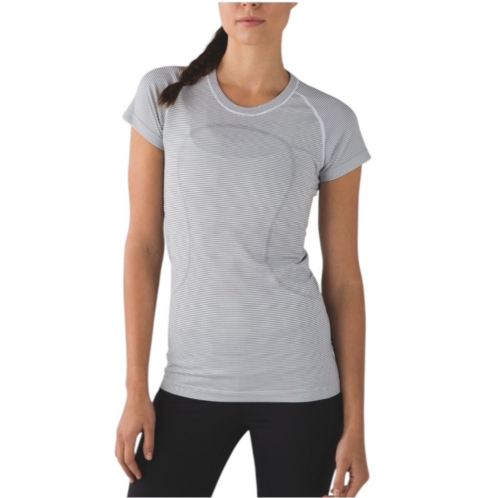 Lululemon Swiftly Tech Short Sleeve Black/White Striped